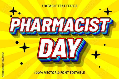 Pharmacist day editable text effect emboss style