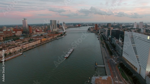 Aerial city view of Rotterdam with river © danr13