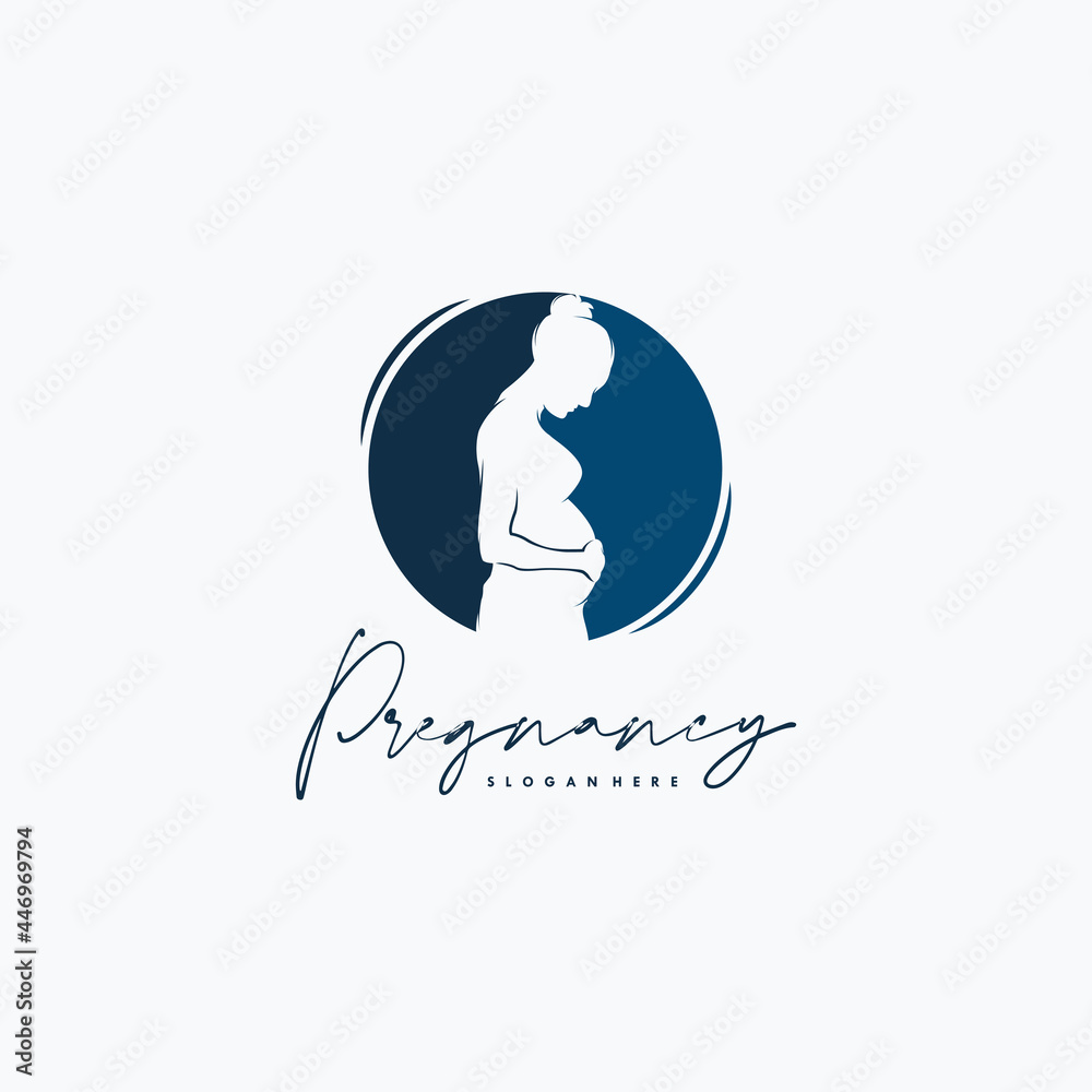 Pregnancy Logo Design Vector Template