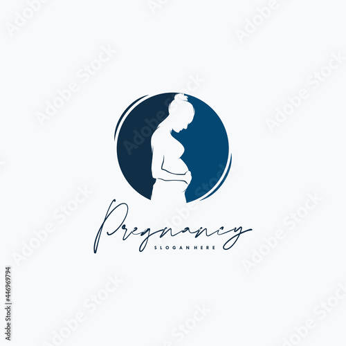 Fototapeta Naklejka Na Ścianę i Meble -  Pregnancy Logo Design Vector Template
