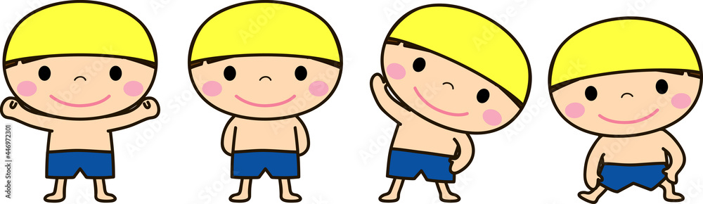 水泳・体操をする男の子 水泳・体操をする男の子