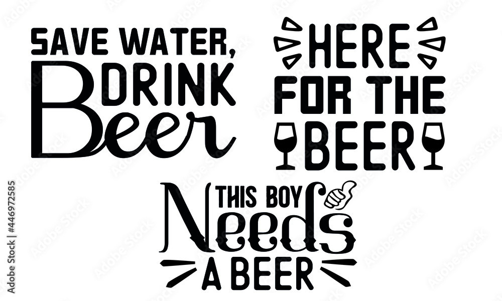 Obraz premium New Beer SVG T-shirt Design Template