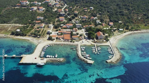 Aerial view of Premuda island, the Adriatic Sea in Croatia photo