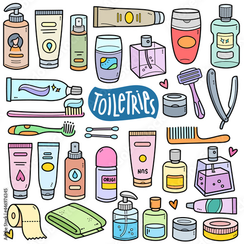 Toiletry Color Doodle Illustration photo