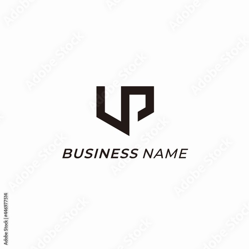 logo vector initial letter U and P