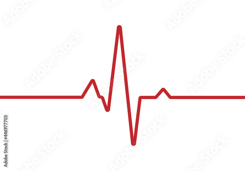 Heart pulse, one line, cardiogram sign, heartbeat - vector