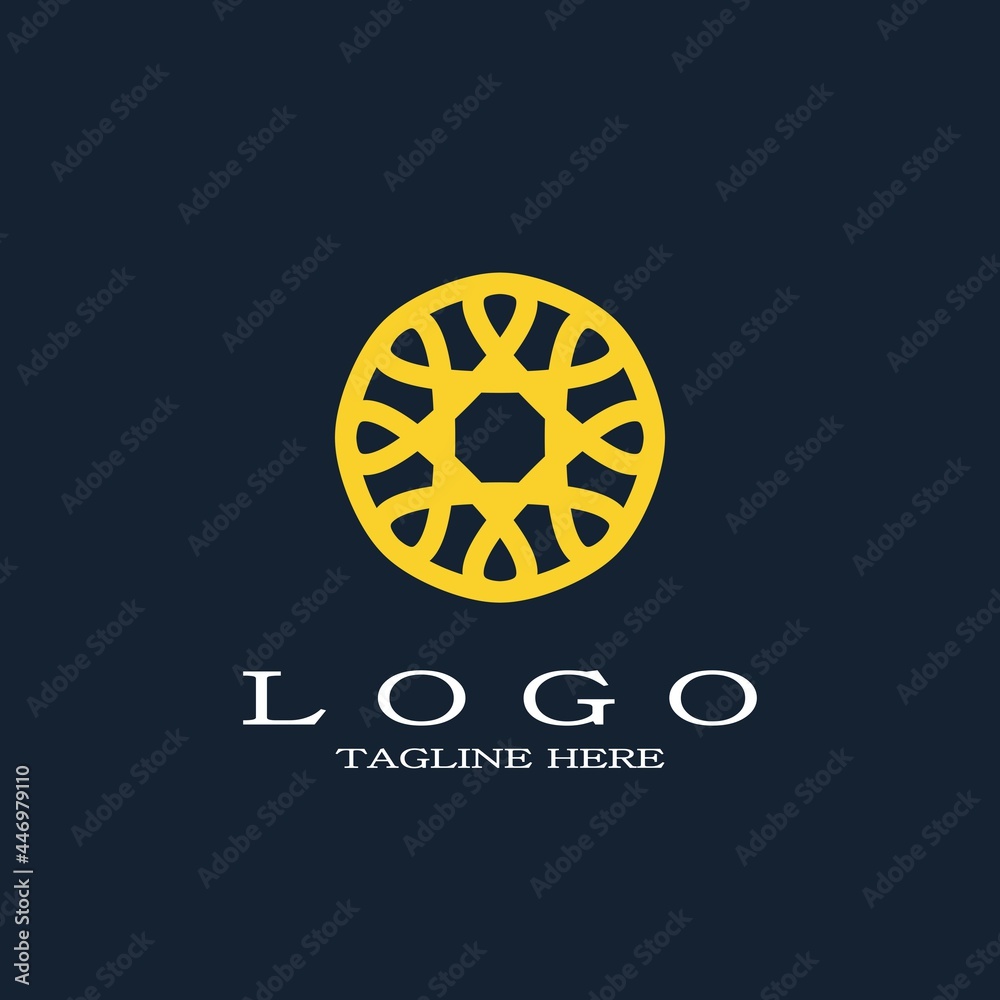 Simple circular or circle ornament logo. Elegant design for your company with gold or orange color. Simple circular or circle ornament logo. Elegant design for your company with gold or orange color.