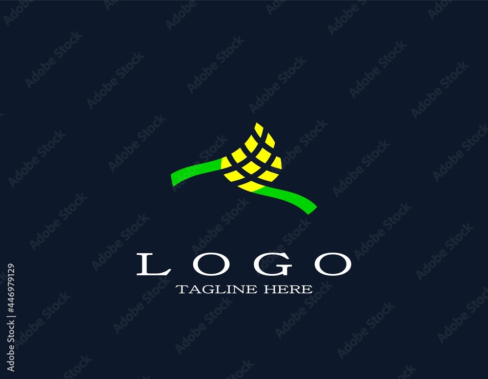 Simple corn logo. Elegant farm logo design illustration. vegetable logo. Illustration of wheat, cereal, rice, corn in flat style design. Simple corn logo. Elegant farm logo design illustration. vegetable logo. Illustration of wheat, cereal, rice, corn in flat style design.