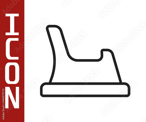 Black line Baby potty icon isolated on white background. Chamber pot. Vector