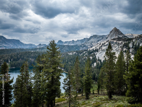 Crystal Crag near Mammoth Lakes, California in cloudy afternoon