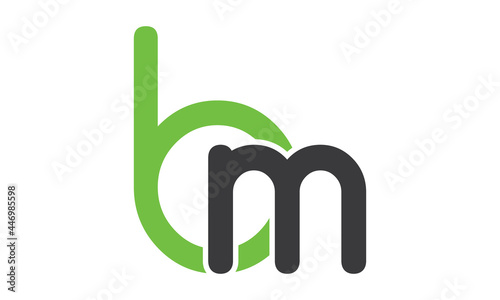 This is the BM letter logo. green and gray color.