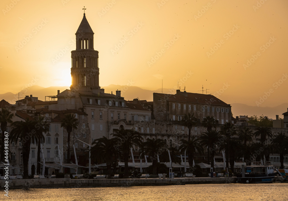scenic view of the Mediterranean city of Split in Croatia scenic view of the Mediterranean city of Split in Croatia