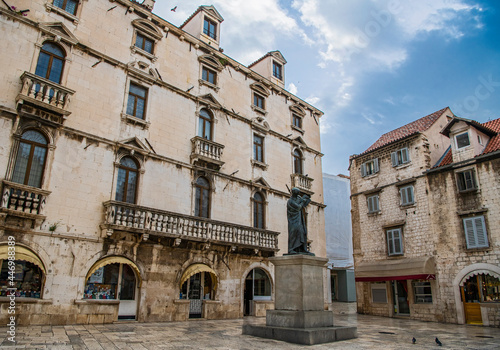 empty town square in the city of Split