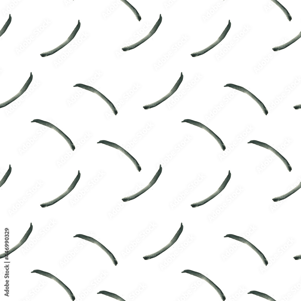 Watercolor Seamless paper pattern.Black and white stripes,branches.Dots ...