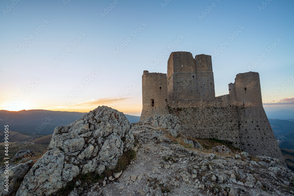 Castle of Rocca Calascio. In the province of L'Aquila, in Abruzzo. Set of the film the name of the rose