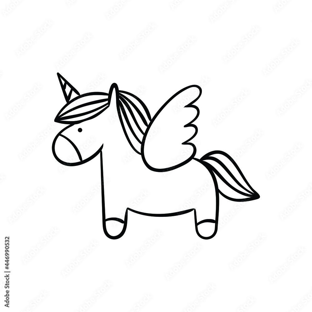 Unicorn. Mini tiny cute tattoo.