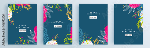 Modern abstract covers set, minimal covers design. Colorful geometric background, vector illustration.