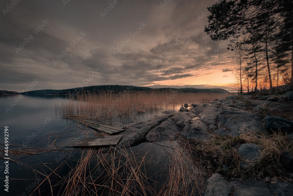 Remains Of Footbridges
Sunset in Kiryavalahti Bay in the north of Ladoga Remains Of Footbridges
Sunset in Kiryavalahti Bay in the north of Ladoga