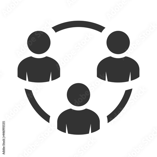 Collaboration vector icon. Concept of participation in a group. Communication people icon
