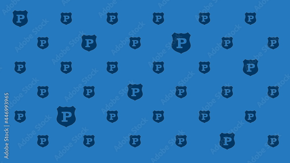 Police Symbol Pattern on Blue Background Police Symbol Pattern on Blue Background