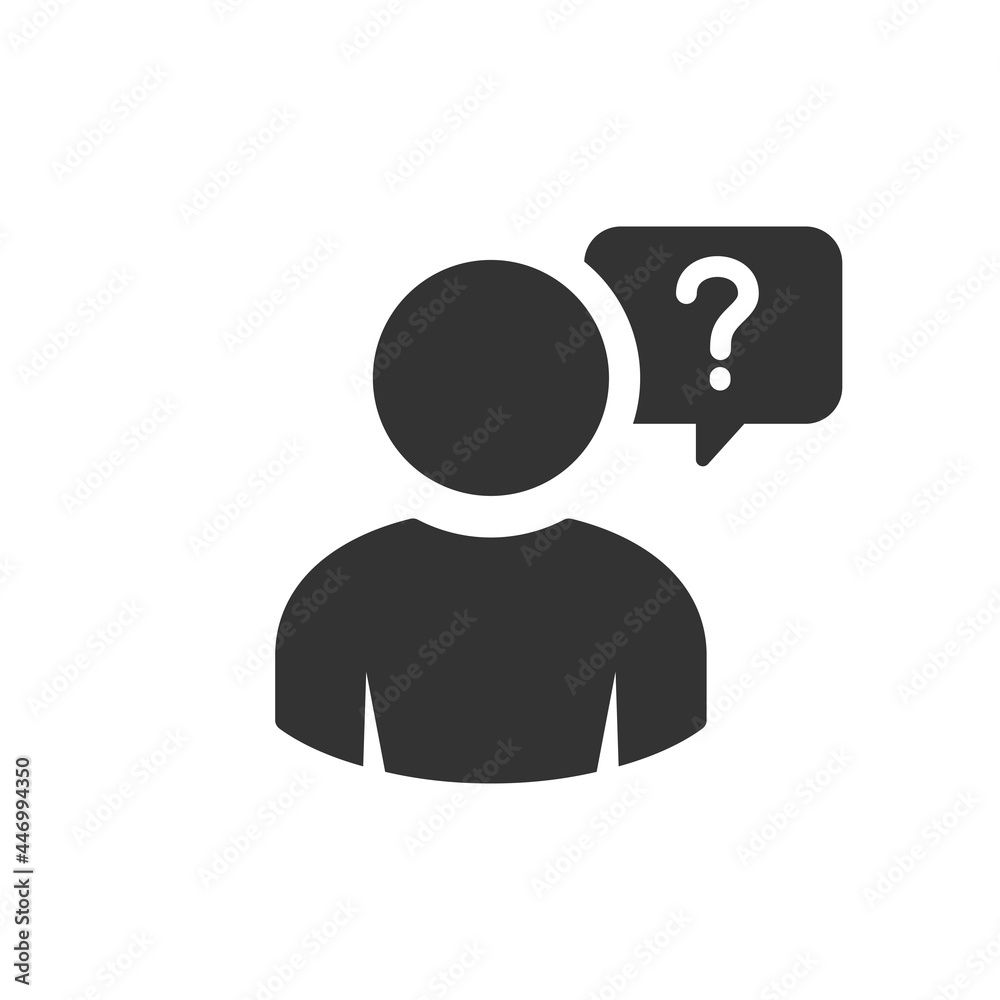 Vektorová Grafika „chat Dialog Icon Ask Icon Faq Question Mark Icon Vector With Person