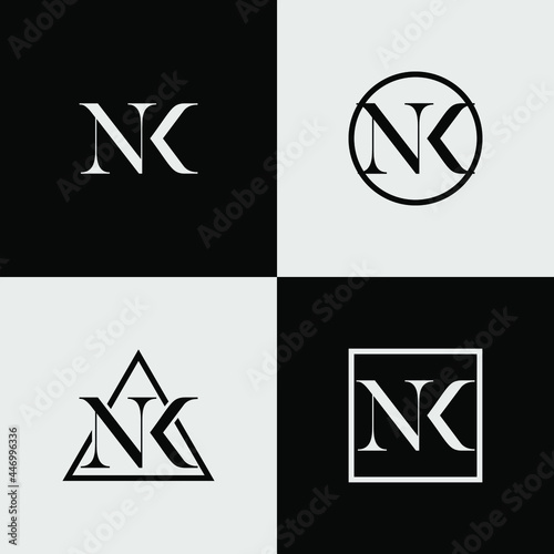N and K letter logo design