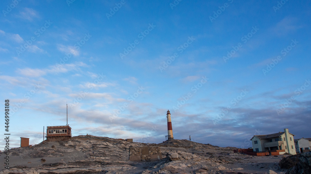 The old light house and abandoned buildings at Ludertiz, Namibia