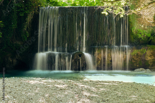 artificial waterfall of the river alento in abruzzo