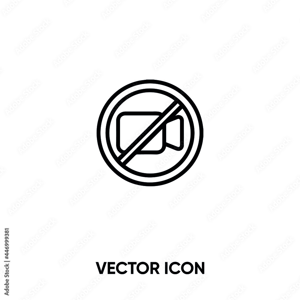 No video vector icon. Modern, simple flat vector illustration for website or mobile app.Video and camera symbol, logo illustration. Pixel perfect vector graphics	