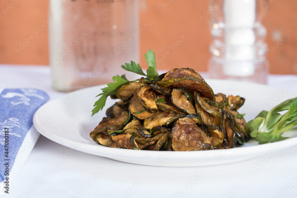 fried eggplant dish on a plate fried eggplant dish on a plate