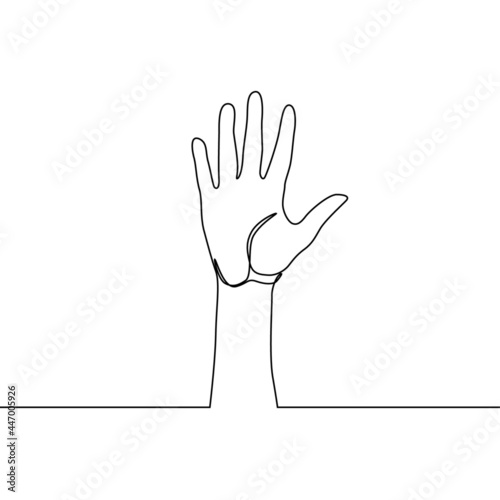 one line palm art