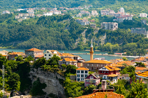 Fototapeta Naklejka Na Ścianę i Meble -  Amasra cityscape - Amasra is a small sea resort town in Bartin - Blacksea region / Turkey