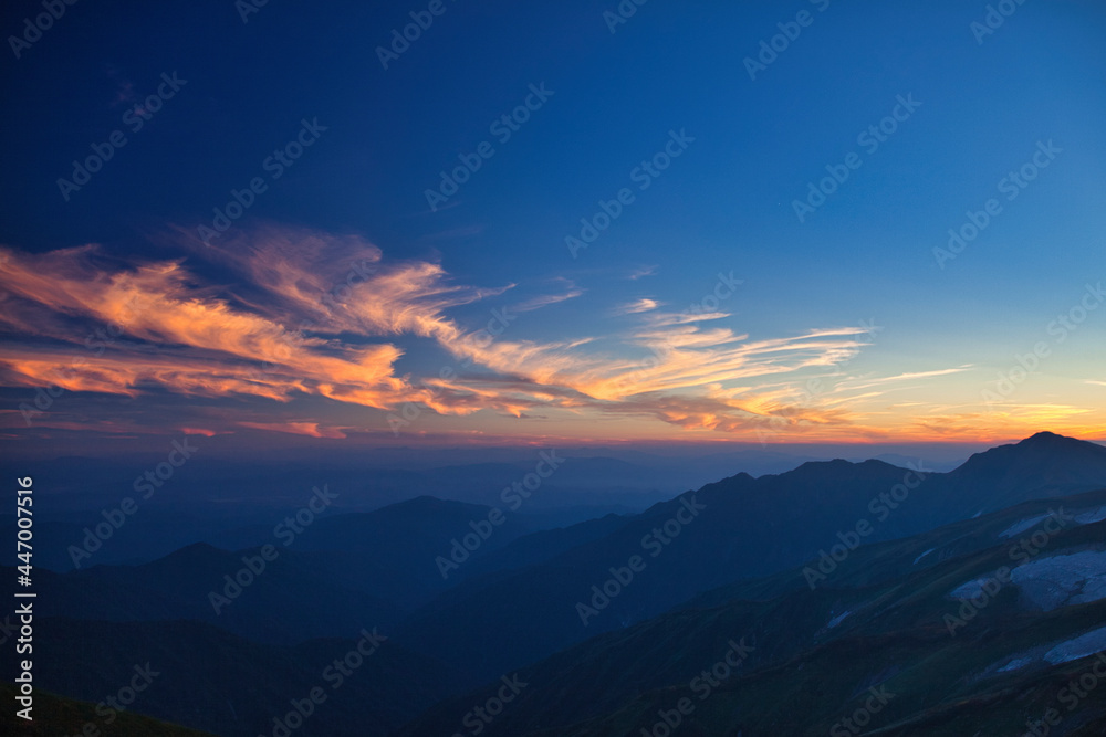 mt.iide trekking in autumn,  秋の快晴下の飯豊山登山