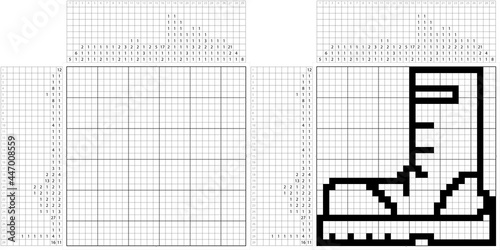 Army Boot Icon Nonogram Pixel Art M_2107001