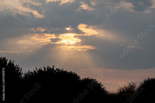 sunset over the mountains