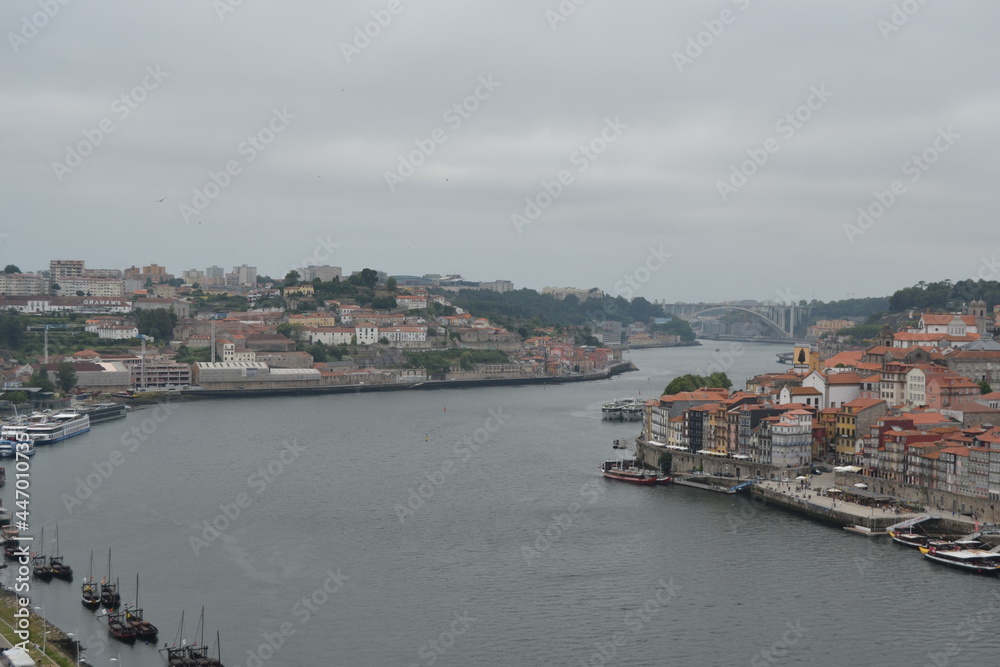 View from the Ponte Dom Luís I over the Duoro River in Porto