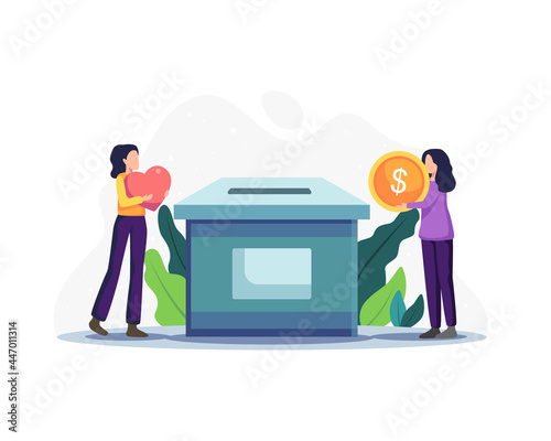 Charity and money donation illustration