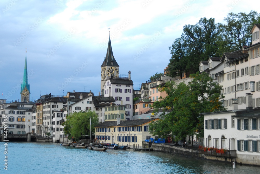 River scape of Zurich at early morning