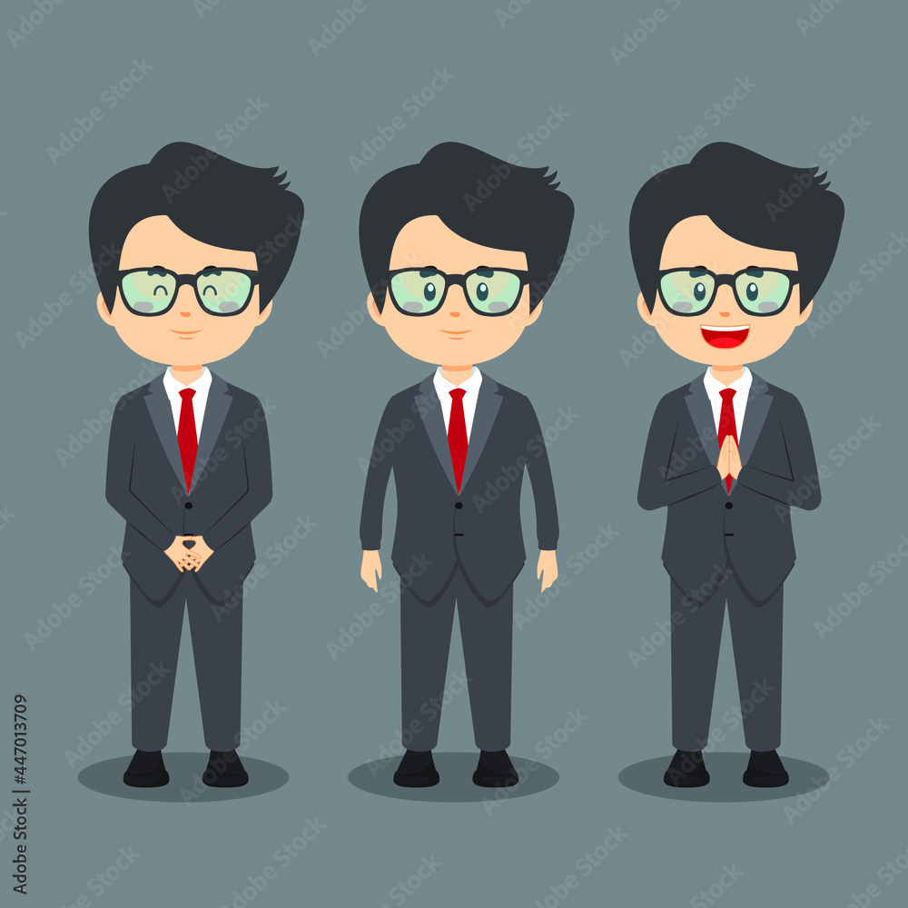 Business Character with Various Expression Business Character with Various Expression