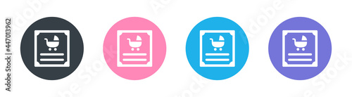 Legal birth certificate icon. Official document record baby identity icon symbol. 