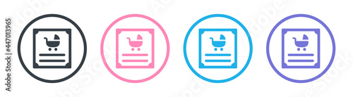 Birth certificate icon. Vector illustration