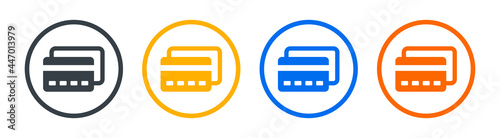 Electronic payment symbol. Credit card icon set isolated on white background.