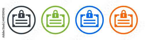 Intellectual property symbol. Containing patent with padlock icon.