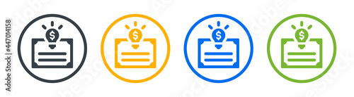 Patent, certificate business idea icon. Copyright concept.