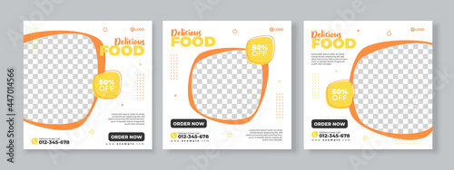 Food social media pack template premium vector