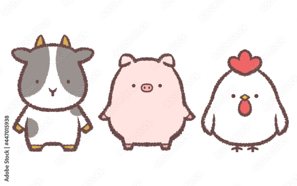 ウシとブタとニワトリのセット ウシとブタとニワトリのセット