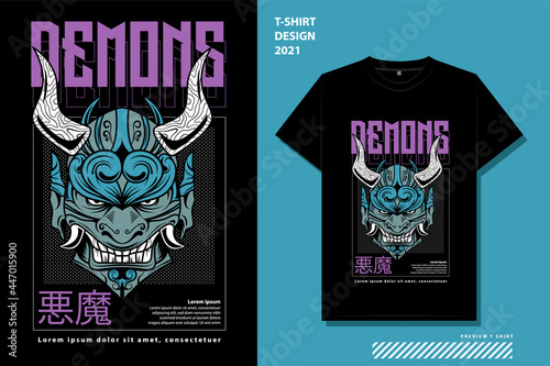 demons street wear t-shirt design template