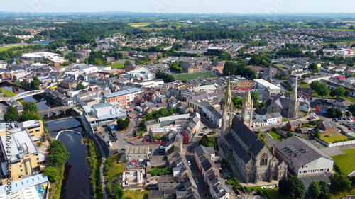  Aerial photo of Omagh Town Centre County Tyrone Northern Ireland