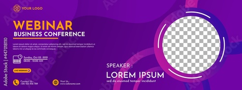 Modern banner template design for business webinar, marketing webinar, online class program, etc