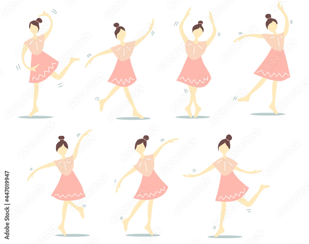 set of dancing girl poses set of dancing girl poses